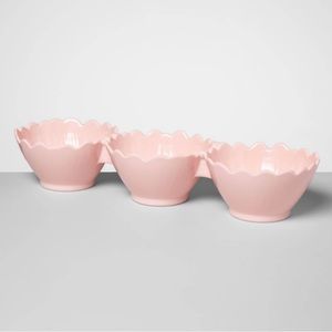 Opalhouse Melamine Triple Dip Floral Serving Bowl Pink 15oz